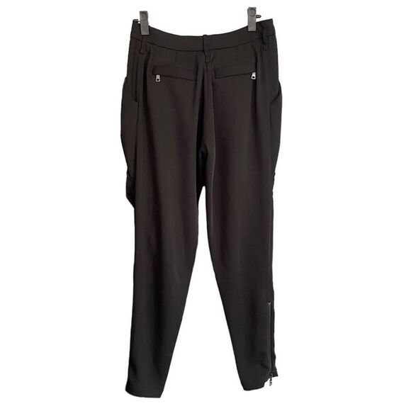 Calvin Rucker Black Pleated Draped Tapered Pants Trousers Size 2 Luxe Fabric - Picture 4 of 7